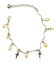 Nihaarika Pearls Alternate Pearl & Silver Cross Bracelet