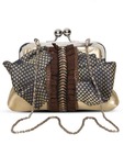 Favola Golden & Brown Beaded Clutch
