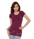 Evolution Attractive Wine Printed Top