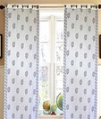 Dekor World Leaf White & Black Eyelet Sheer Curtain