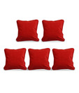 meSleep Bright Red Set Of 5 Cushion Covers