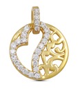 Sincere Swarovski Zircon Studded Gold Heart Pendant