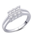 Peora Sterling Silver Prong Set CZ Ring
