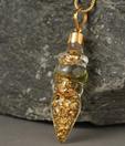 Ziveg Gold Flakes Filled Designer Bottle Pendant