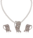 Sneh Glittery CZ Studded Pearl Necklace Set