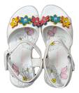 Kittens Floral White Flat Sandals
