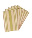 Amaraa Beige & Green Striped Placemats- 6 Pcs