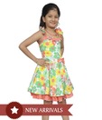 Kilkari Orange Frill Strap Dress For Kids