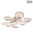 Diamond Crockery Multi-coloured Floral Dinner Set - 40