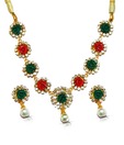 Nihaarika Pearls Pearl & Floral Coral Necklace Set