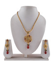 Adhira Traditional Golden Plated Pendant Set