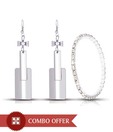 A3 Sparkling Silver Earrings & CZ Bangle Combo