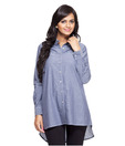 Mishka Attractive Blue Cotton Long Shirt