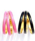 V R Designers Set of Six Pink & Black Metallic Bangles