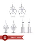 A3 Three Silver Modish Earrings Combo