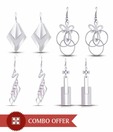 A3 Four Vibrant Silver Earrings Combo