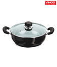 Vinod Black Pearl Deep Kadai With Lid- 28 cm