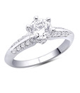 Peora Sterling Silver Prong Set Solitaire CZ Ring