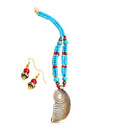 Kiya Shell Shaped Blue Necklace Set