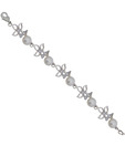 Nisa Pearls White Pearl & Fine Floral Pattern Bracelet