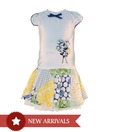 Nauti Nati White & Yellow Skirt & Top For Kids