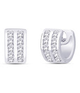 Peora Glitzy CZ Sterling Silver Classy Hoops