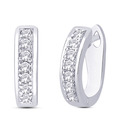 Peora Alluring CZ Studded Sterling Silver Hoops