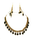 V R Designers Modish Black & Golden Necklace Set