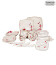 Diamond Crockery Pink & White Floral Dinner Set - 34 P