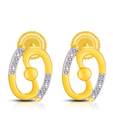 11 Diamonds Intricate Twist Diamond Studded Silver Earrings