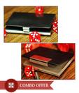 Loveusale Combo Steel & Leather Pocket Visiting Card Holder