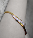 Erato Lightning Shape Golden Plated CZ Sterling Silver Bracelet