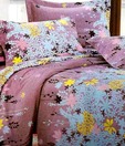 Home Candy Floral Purple Double Bed Sheet
