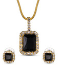 Oleva CZ Studded Black Pendant Set