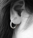 Erato Rhodium Finish CZ Sterling Silver CZ Balis