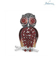 Johareez Red Enamel & Marcasite Sterling Silver Brooch