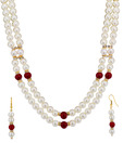 Oleva Two String Bright Pearl Necklace Set