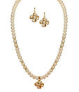 Raaga Jewels Floral Drop Pearl Necklace Set