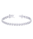 Peora Bow Design Sterling Silver CZ Bracelet
