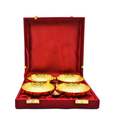 Golmaalshop Golden Bowls With Spoons - Set Of 6