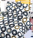 Sleepwell White Circle Pattern Cotton Double Bed Sheet