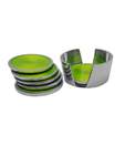 Golmaalshop Trendy Green Coaster Set - 6 Pcs