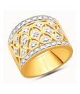 Peora Gold Plated Silver CZ Band Ring
