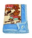 Offspring Blue Baby Blanket With Bear Print