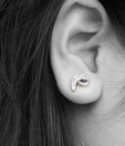 Erato Opposite Nine Shaped CZ Studs