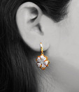 Erato Floral Gold Plated CZ Hanging Earrings