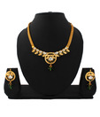 Utsavi Green Drop Designer Kundan Necklace Set