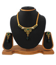 Utsavi Green Stones Traditional Kundan Necklace Set
