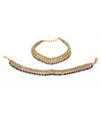Adhira Pair of String Red & Green Payals