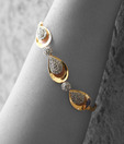 Erato CZ Droplet Design Golden Plated Bracelet